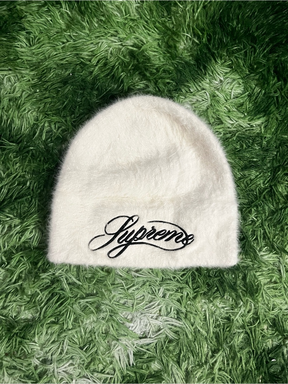Supreme x Kangol collab White Script Logo Angora Beanie